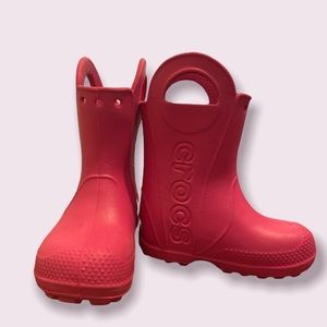 Pink Crocs Rain Boots